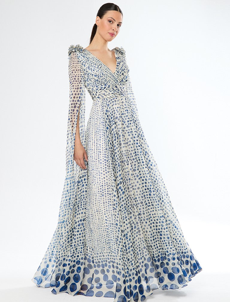 Vestido largo lunares azules Carla Ruiz