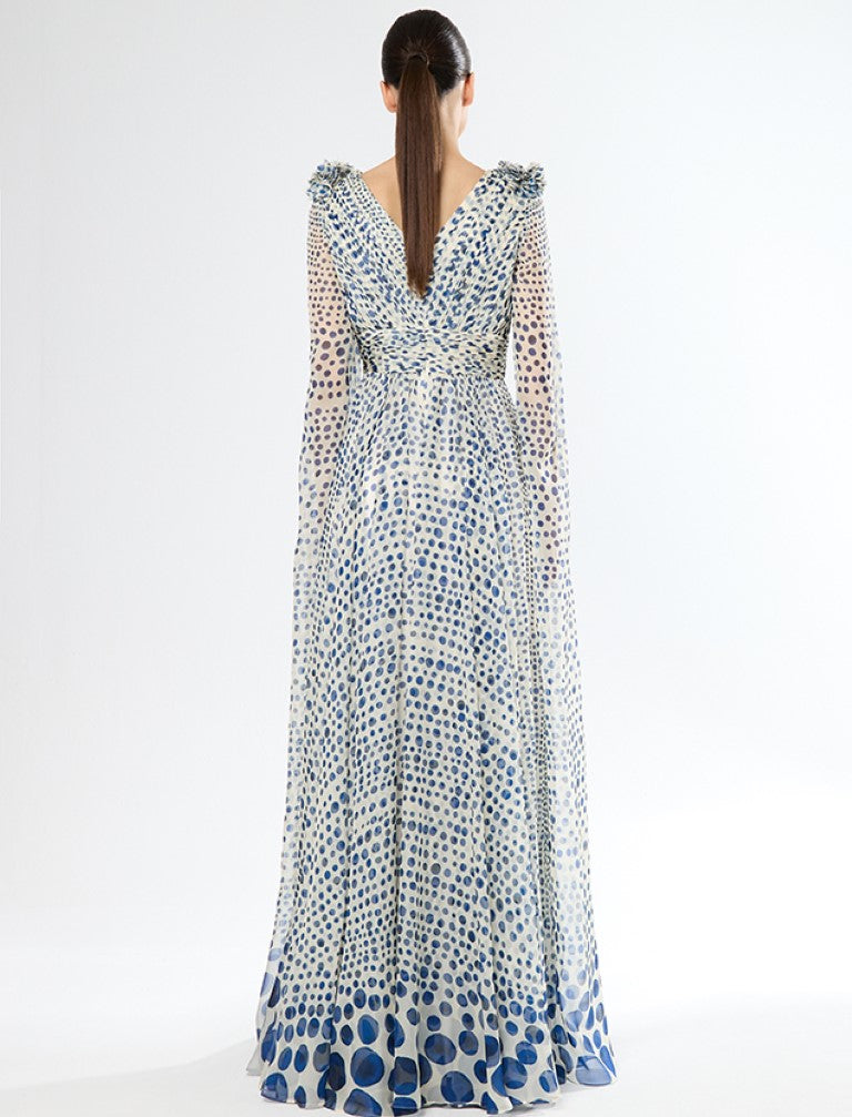 Vestido largo lunares azules Carla Ruiz
