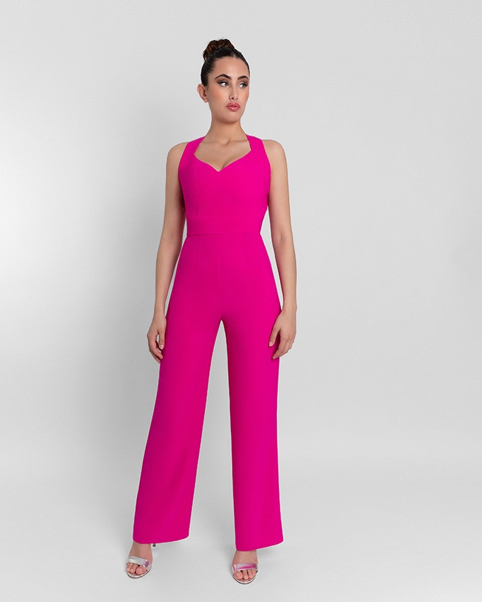 Mono largo de corte recto y escote corazón sin mangas