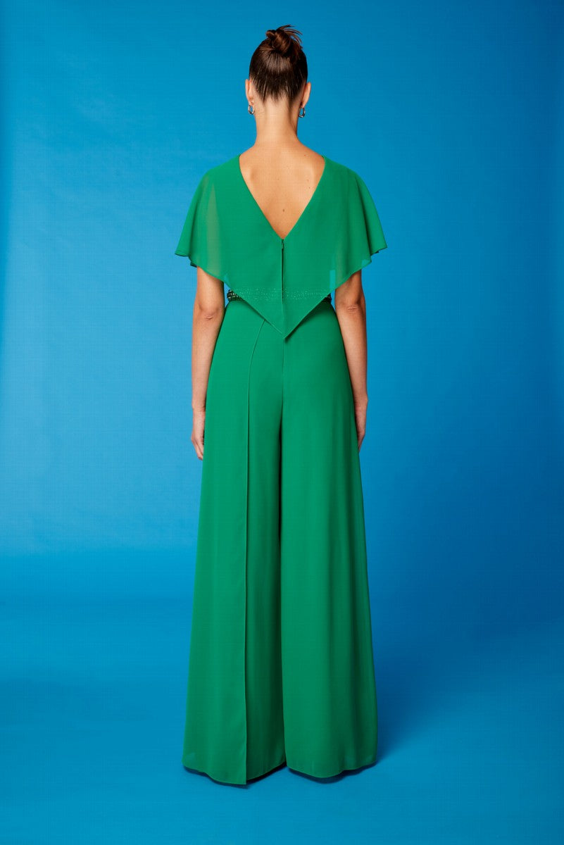 Mono largo de asa manga murciélago con pedrería