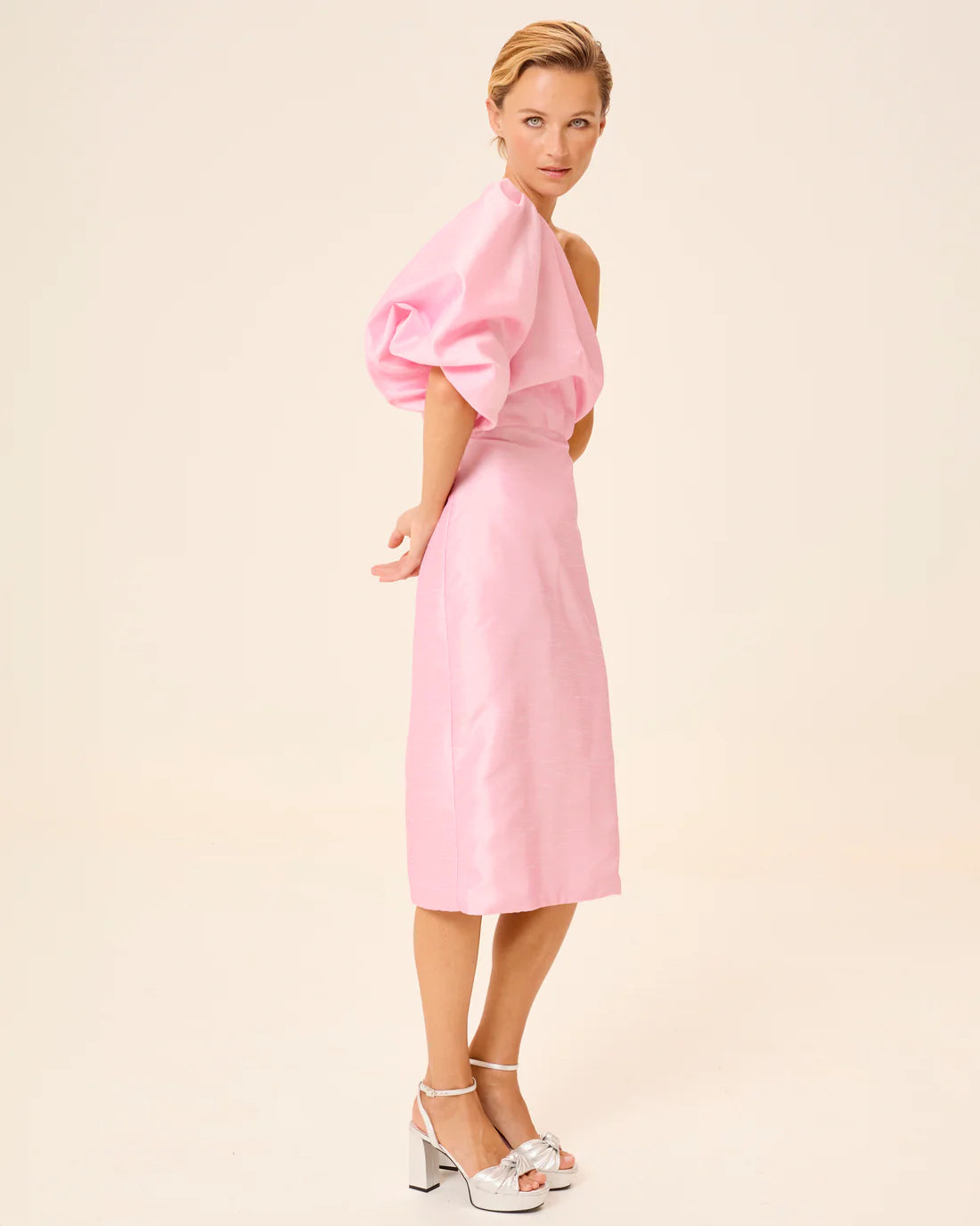 Vestido drapeado Manga Abullonada Paris